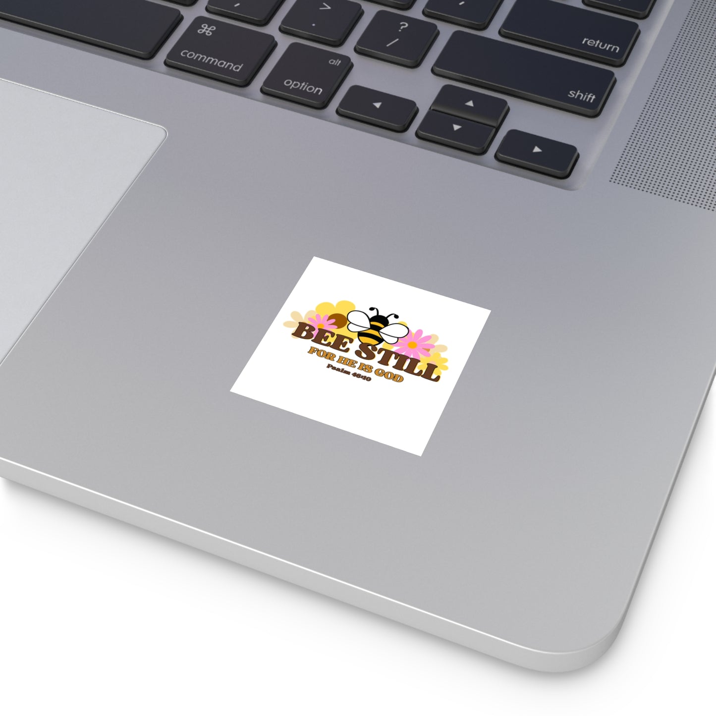 Bee Still Inspirational Square Stickers - Psalm 46:10